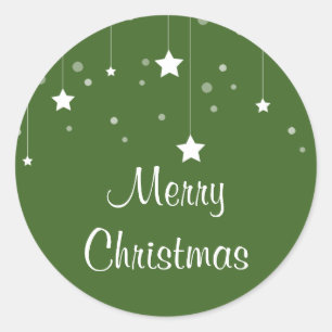 Modern Christmas Classic Round Stick Sticker