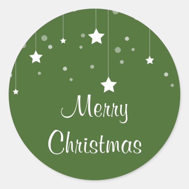 Modern Christmas Classic Round Stick Sticker (Front)