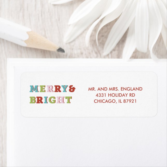 Modern Christmas Colourful Return Address Envelope (Insitu)
