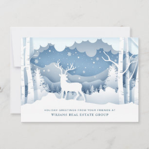 Modern Christmas Composition Corporate Greeting Holiday Card