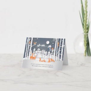 Modern Christmas Composition Corporate Greeting Holiday Card