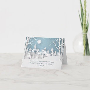 Modern Christmas Composition Corporate Greeting Holiday Card