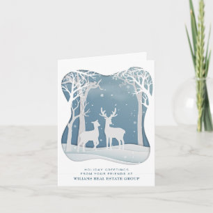 Modern Christmas Composition Corporate Greeting Holiday Card