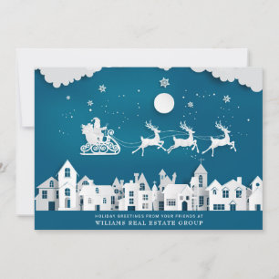 Modern Christmas Composition Corporate Greeting Holiday Card