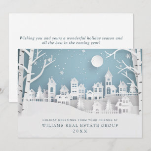 Modern Christmas Composition Corporate Greeting Holiday Card