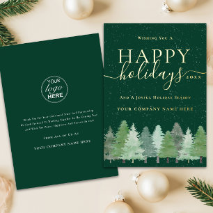 Modern Christmas Corporate Logo Green & Gold