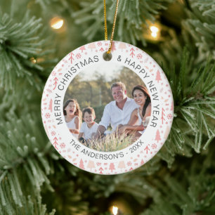 Modern Christmas Custom Family Photo Ceramic Tree Decoration