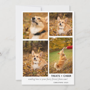 Modern Christmas Dog Photo Collage Pet Holiday Card