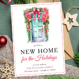 Modern Christmas Door New Home oliday Moving Announcement