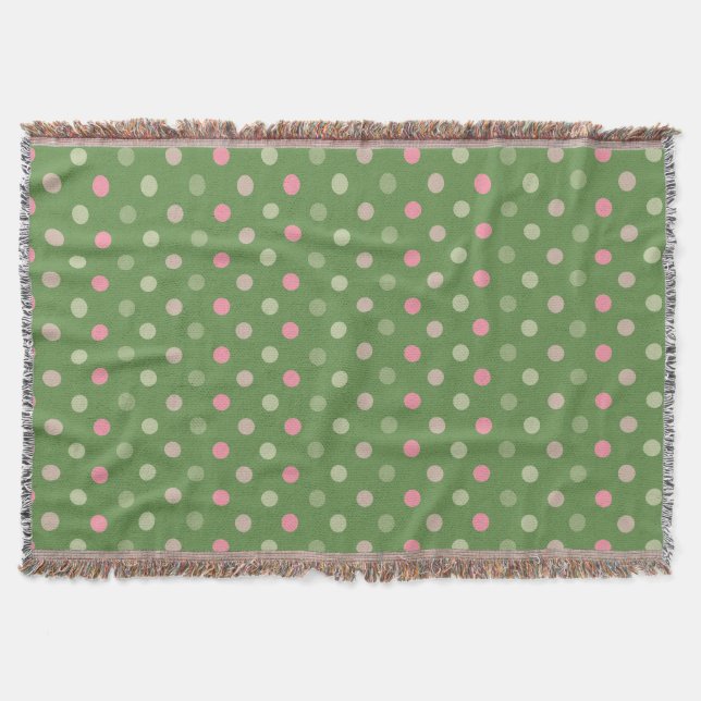 Modern Christmas Dots Throw Blanket (Front)