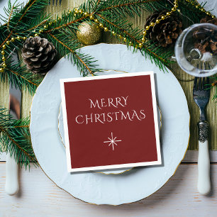 Modern Christmas Elegant Typography Red  Napkin