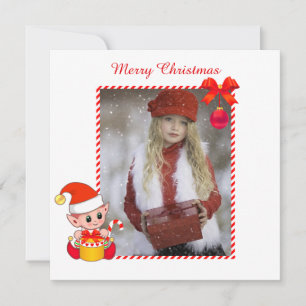 Modern Christmas Elf & Custom Photo