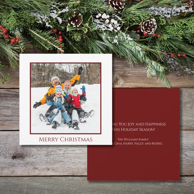 Modern Christmas Family Photo Simple Minimalist Holiday Card (Creator Uploaded)