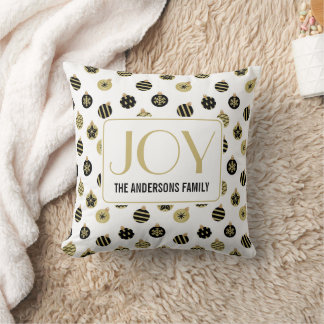 Modern Christmas Gold And Black Decorations Cushion