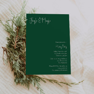 Modern Christmas Green Jingle and Mingle Invitation