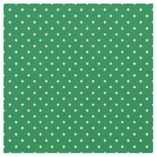 Modern Christmas green pattern white dots for kids Fabric