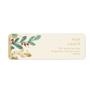 Modern Christmas Greenery   Cream Return Address