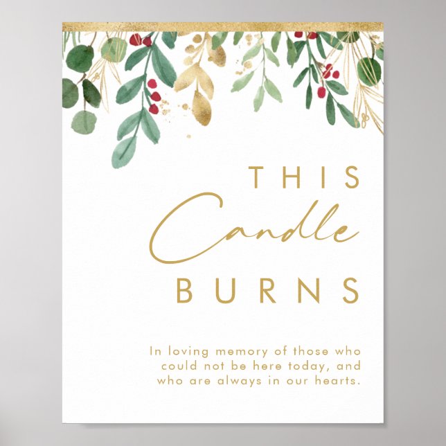 Modern Christmas Greenery | This Candle Burns Post Poster (Front)