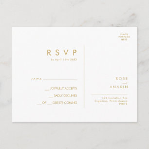 Modern Christmas Greenery   White Wedding RSVP Postcard