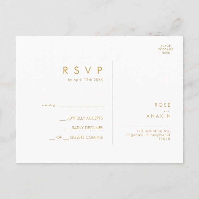 Modern Christmas Greenery | White Wedding RSVP Postcard (Back)