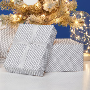 Modern Christmas Grey Pattern Gift Wrap