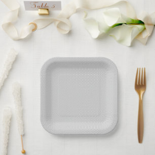 Modern Christmas Grey Pattern Gift Wrap Paper Plate
