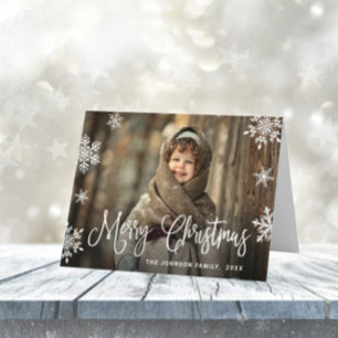 Modern Christmas Happy Holidays 3 PHOTO Card