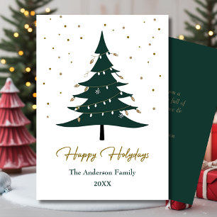Modern Christmas Happy Holidays Flat Holiday Card