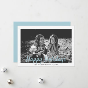 Modern Christmas Happy Holidays Photo Holiday Card