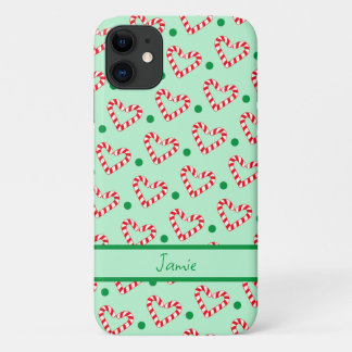 Modern Christmas Heart Candy Cane Case-Mate iPhone Case