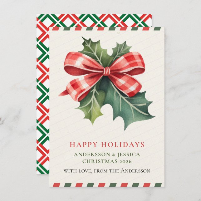 Modern  Christmas Holiday Card (Front/Back)