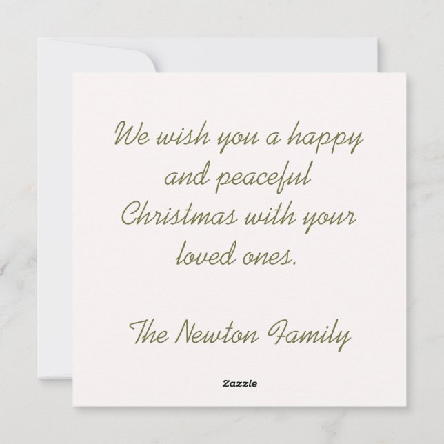 Modern Christmas Holiday Card (Back)