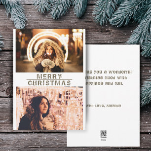 Modern Christmas Holiday Photo Collage Card