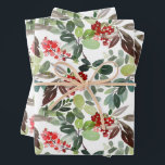 Modern Christmas Holly Pattern Wrapping Paper Sheet<br><div class="desc">Bright and festive Christmas holly pattern.  The perfect gift wrap for all your gifts and packages this holiday season.</div>