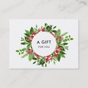 Modern Christmas Holly Red Berry Gift Certificate