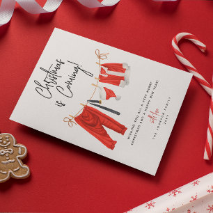 Modern 'Christmas is Coming' Santa Claus  Holiday  Card