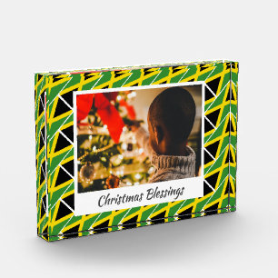 Modern Christmas JAMAICA FLAG Customised Keepsake Photo Block