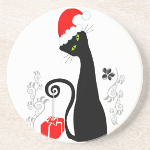 Modern Christmas Kitty Coaster