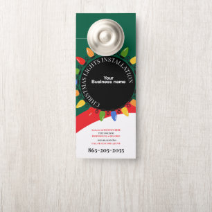 Modern Christmas Lights Installation Business Door Hanger
