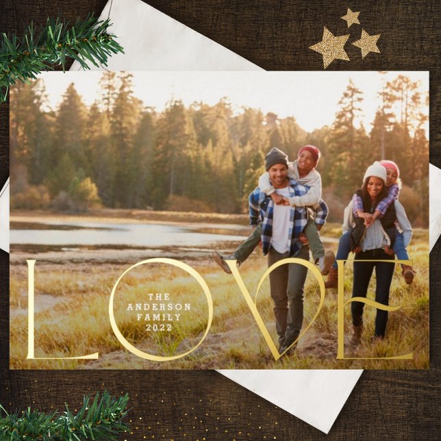 Modern Christmas LOVE custom Family Photo (Creator Uploaded)