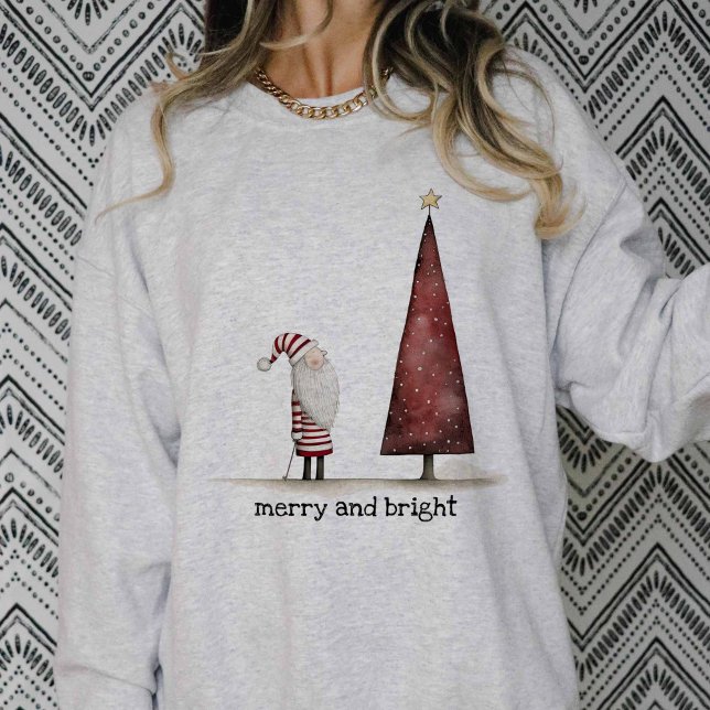Modern Christmas Merry and Bright Winter Sweatshirt (Creator Uploaded)