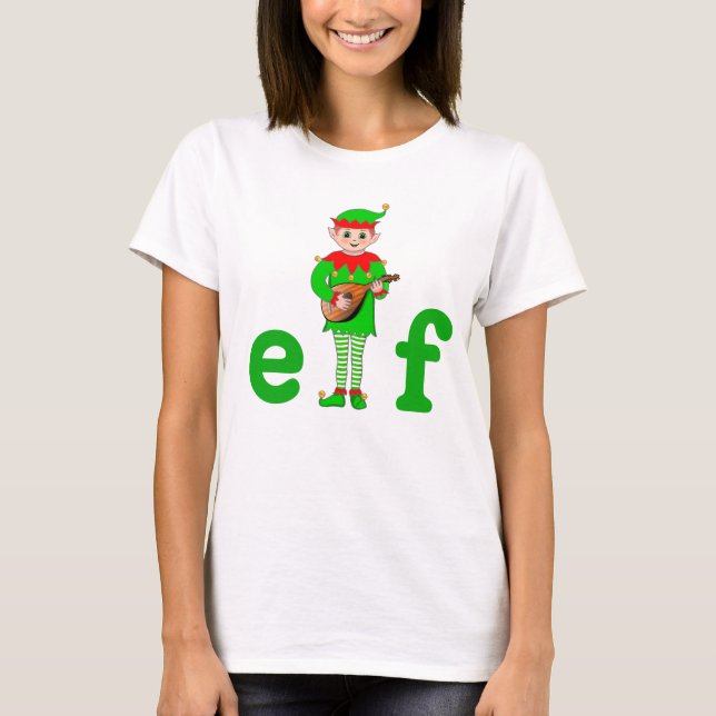 Modern Christmas Musical Elf T-Shirt (Front)