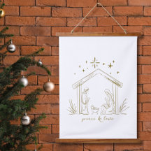Modern Christmas Nativity peace love religious