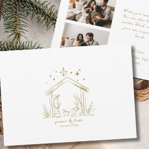 Modern Christmas Nativity peace religious Photo Holiday Card