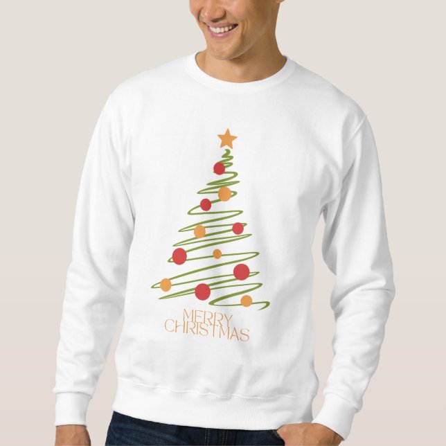 Modern Christmas Novelty white Sweatshirt (Front)