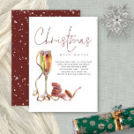 Modern Christmas Open House Script Invitation<br><div class="desc">Modern Christmas Open House Script. Simple elegance with a champagne glass and cookies bordering the details,  and the main header in a set handwriting style script. Easily personalise the rest of the text to your own details.</div>