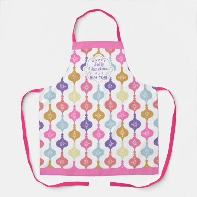 Modern Christmas Ornament  Apron (Front)