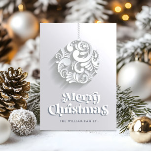 Modern Christmas Ornament Bubble Greeting Holiday Card