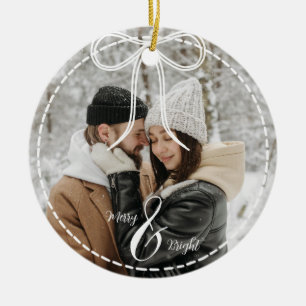 Modern Christmas Ornament Custom One Photo