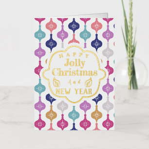 Modern Christmas Ornament  Foil Holiday Card